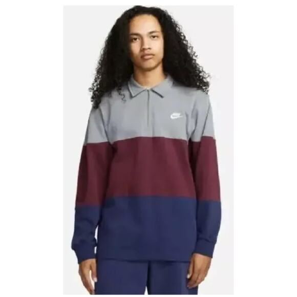 Nike Other - Nike Club Fleece Quarter Zip Polo shirt Mens Size M Loose Fit FB7797 084